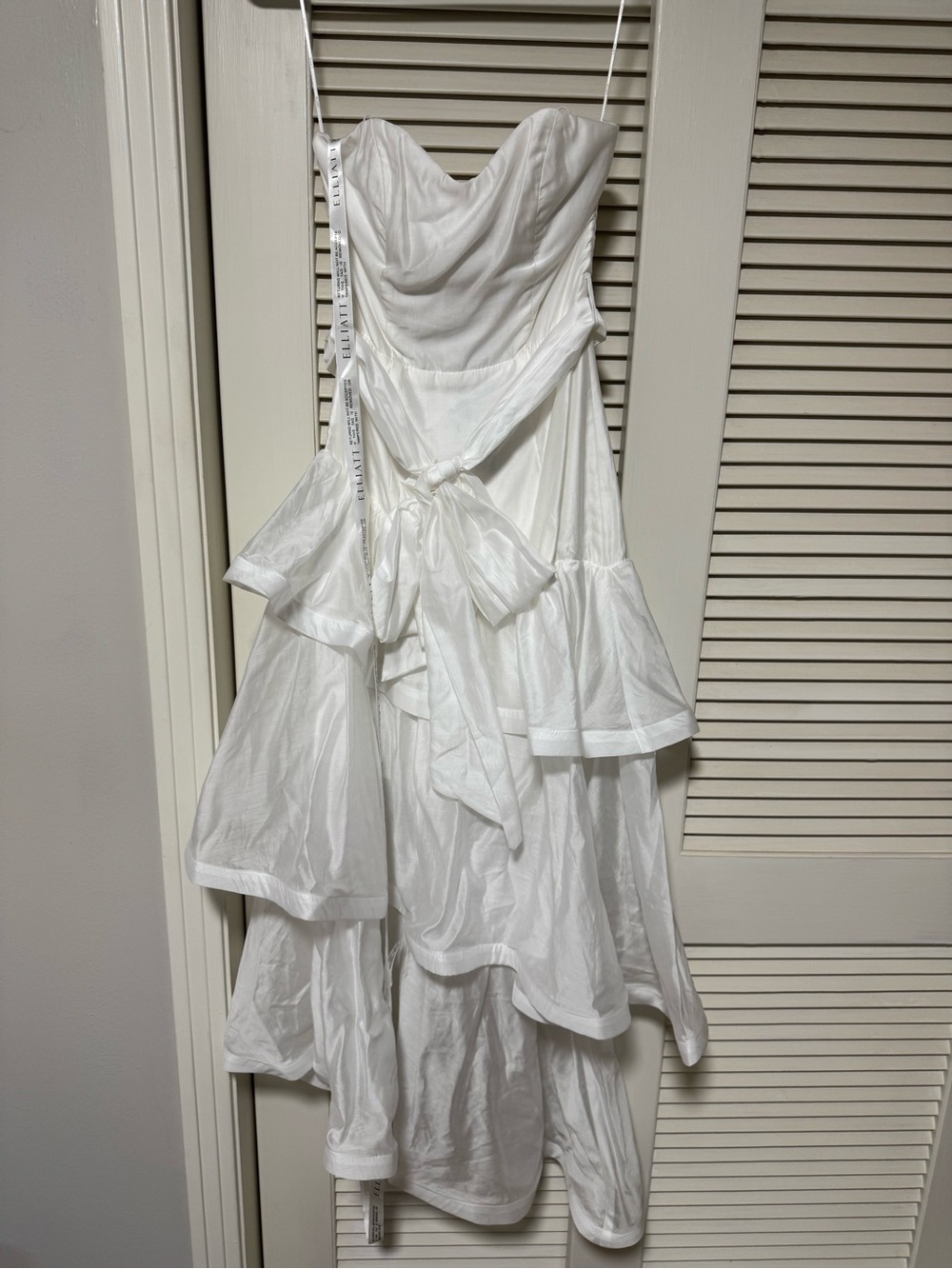 Elliatt White Strapless Ruffle Tiered Dress